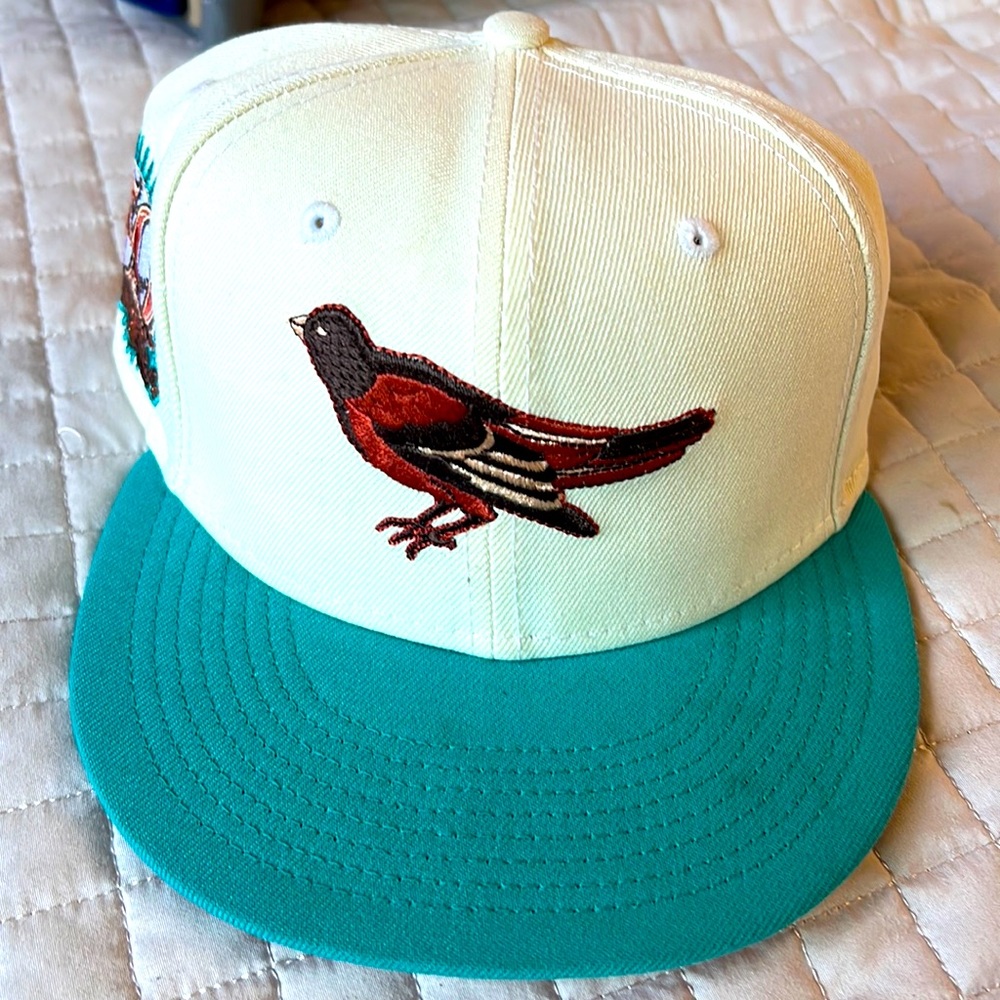 Cream with Rust Orange UV - Baltimore Orioles New Era Fitted Hat size 7 1/8